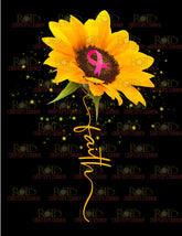 DTF Screen Print Image - Faith Sunflower